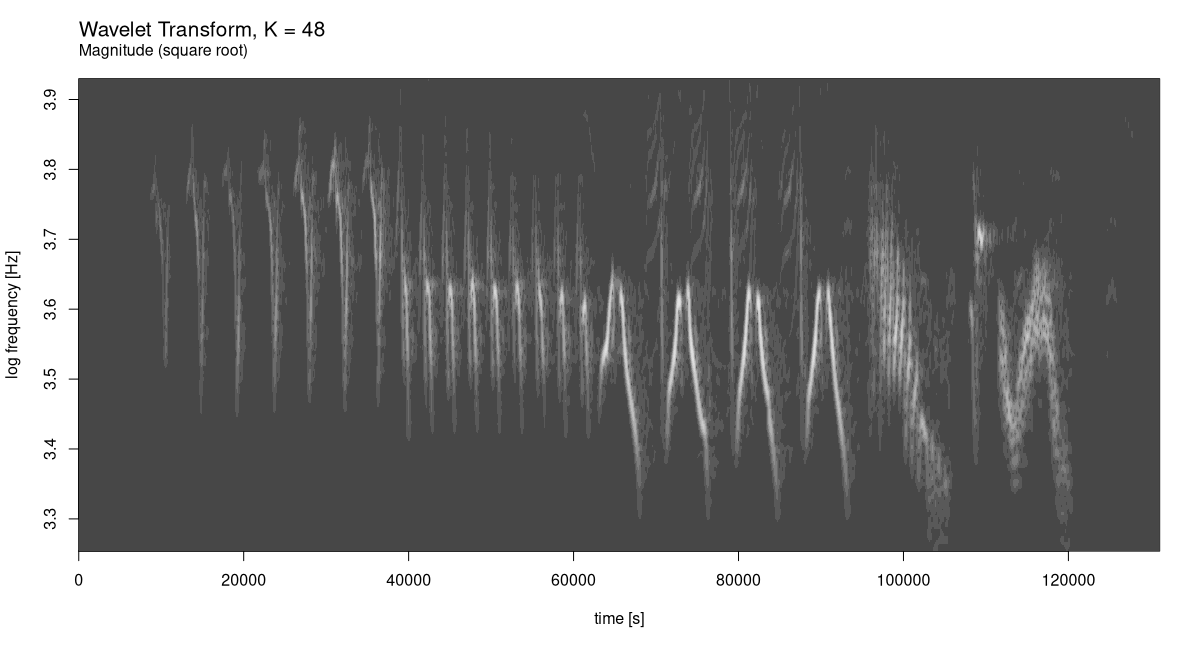 Figure 9: Chaffinch’s song, wavelet diagram.