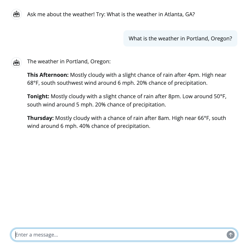 The weather forecast Shiny app powered by a Generative AI model
