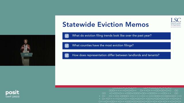 Take it in Bits: Using R to Make Eviction Data Accessible to the Legal Aid Community - posit::conf